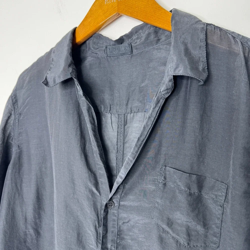 CP Shades Cotton/Silk Button Front Top - Picture 4 of 10